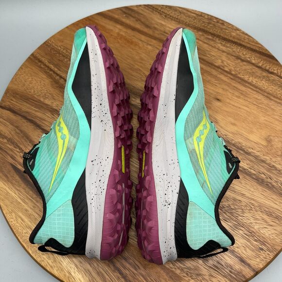 Saucony Trail Peregrine-12 Running Shoes Womens 10 Cool Mint Green Sneakers - Picture 6 of 8